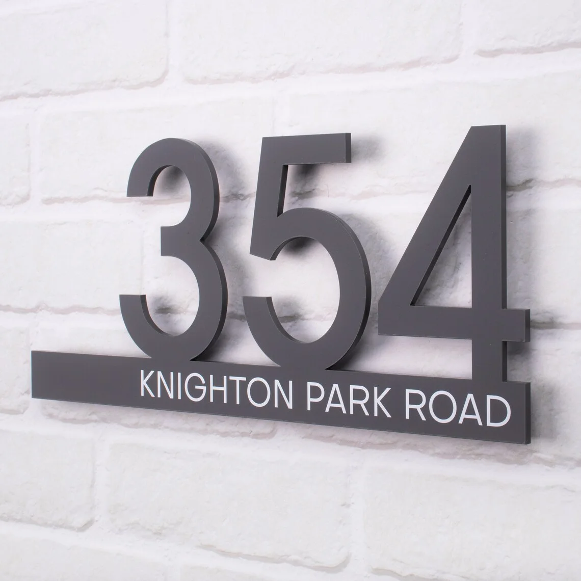 Custom Waterproof Acrylic Plate House Number Sign 3D Cut House Number Outdoor UV Print Black White Grey Address Sign Outdoor
