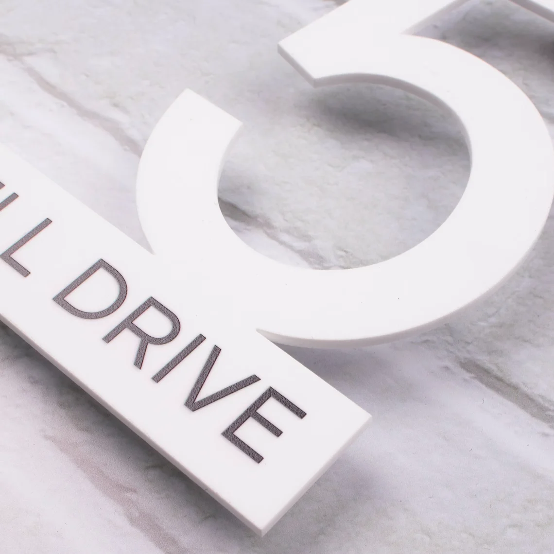 Custom Waterproof Acrylic Plate House Number Sign 3D Cut House Number Outdoor UV Print Black White Grey Address Sign Outdoor