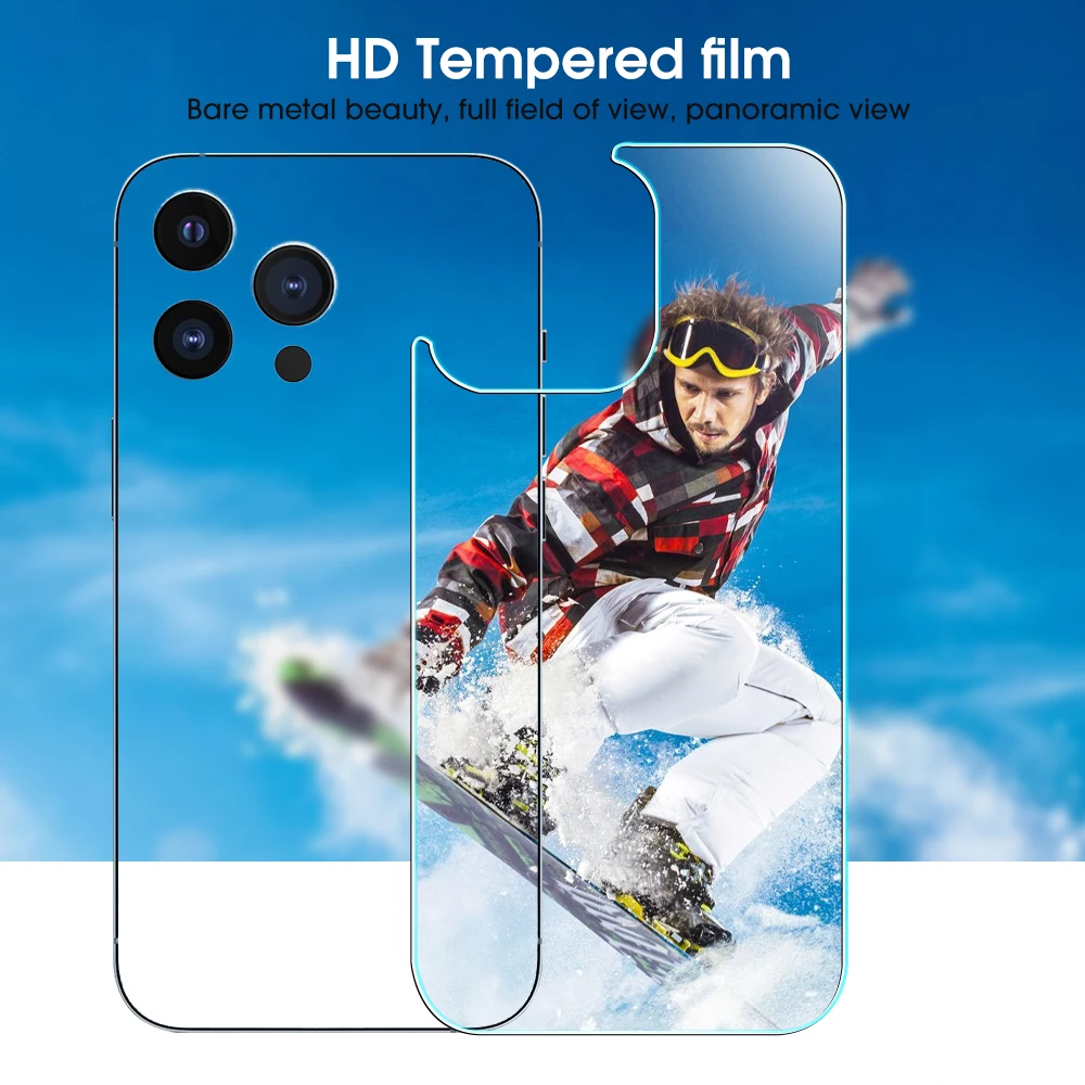3Pcs Back Tempered Glass For iPhone 15 14 13 12 11 Pro Max Mini 15 14 Plus 15 ProMax Phone Back Rear Screen Protector Film