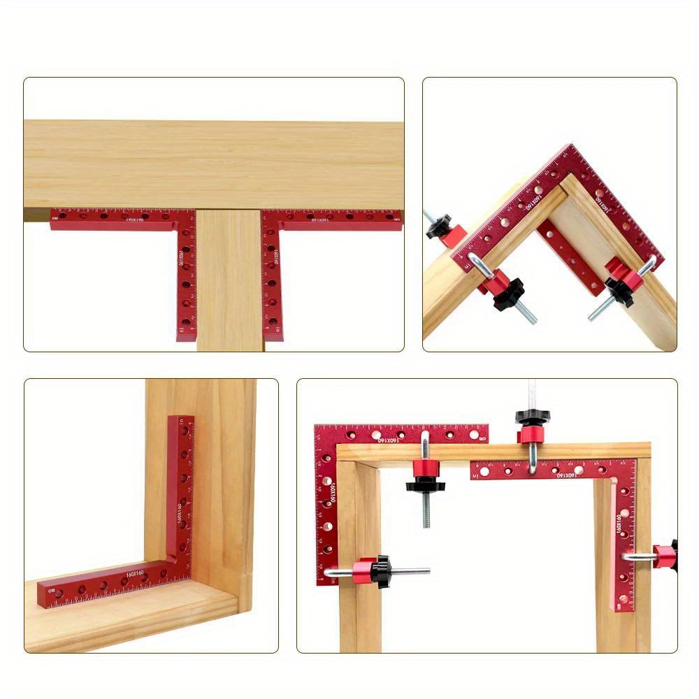 160MM 90 Degree L-Shaped Auxiliary Fixture Splicing Board Positioning Panel Fixed Clip Carpenter's Square Ruler Woodworking Tool