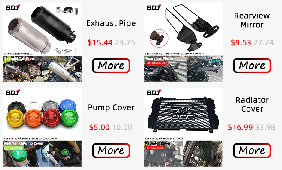 BDJ Z900 Exhaust Pipe Motorcycle Exhaust Cover Exhaust Muffler Escape Link Pipe Tailpipe Middle Pipe For Kawasaki Z900 2017-2020