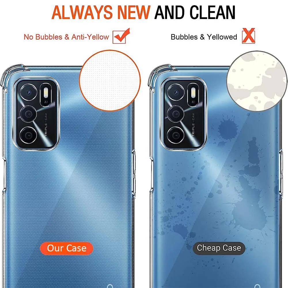 For OPPO A16 Case Oppo A16s A54s A17 Case Crystal Clear TPU Shockproof Cover Oppo A98 5G A78 A96 4G A76 A94 5G A52 A72