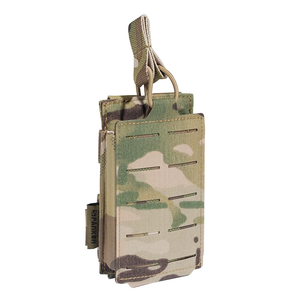 Tactical Molle Pouch Single Magazine Pouch Double-Layer Mag Pouches Universal Cartridge Holder for M4 M14 M16 AK AR
