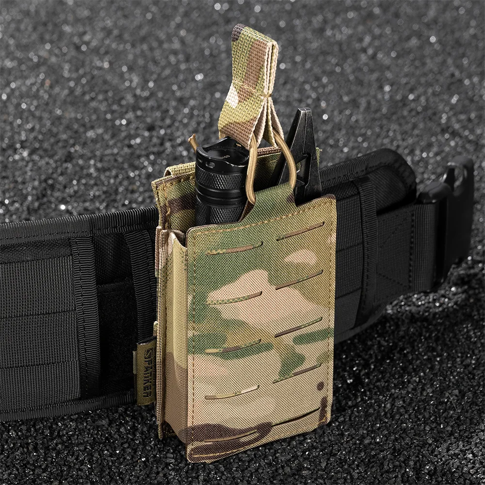 Tactical Molle Pouch Single Magazine Pouch Double-Layer Mag Pouches Universal Cartridge Holder for M4 M14 M16 AK AR