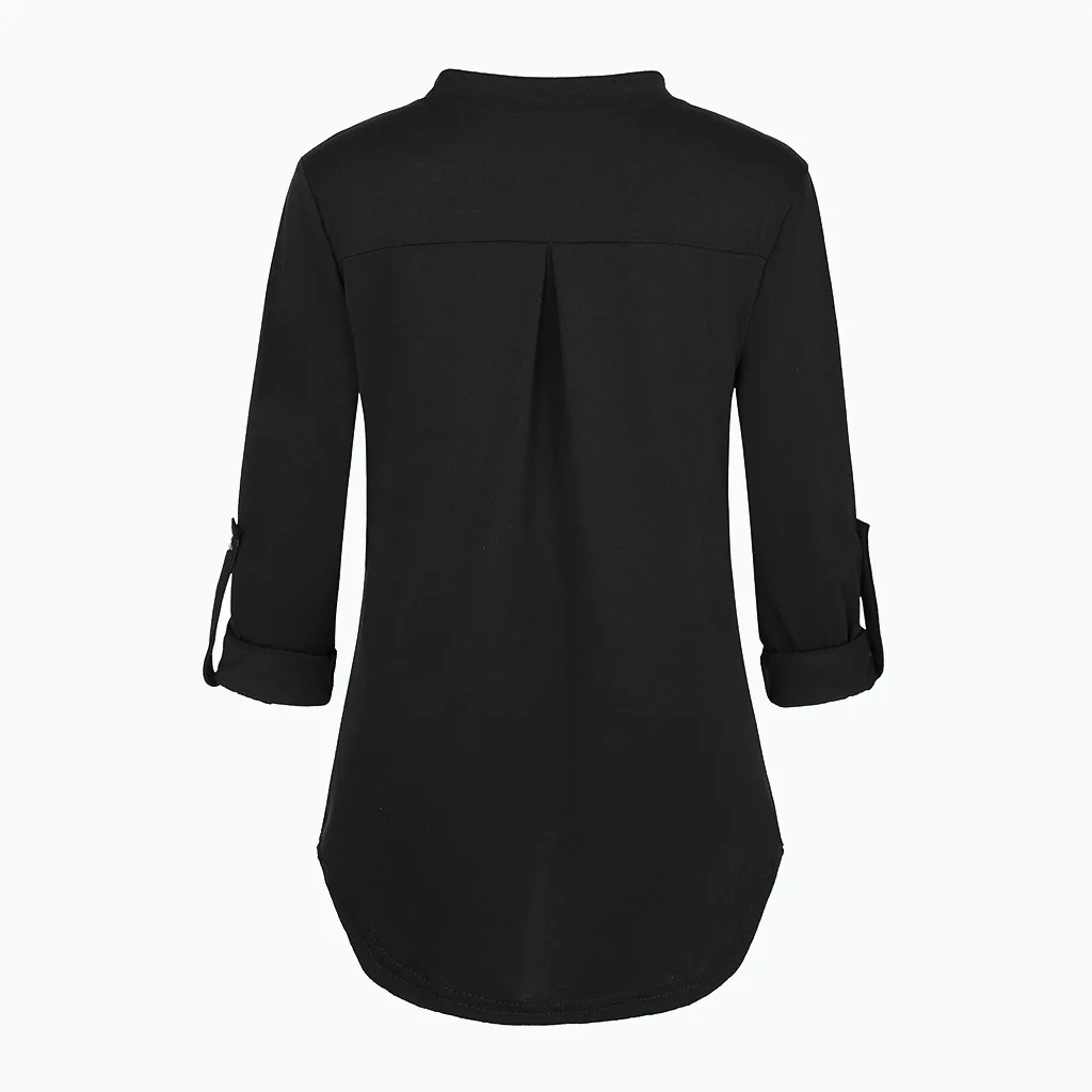 Women's Maternity Breastfeeding T-shirt V-Neck Solid Color Long Sleeve Nursing Tops Clothes for Pregnant Women