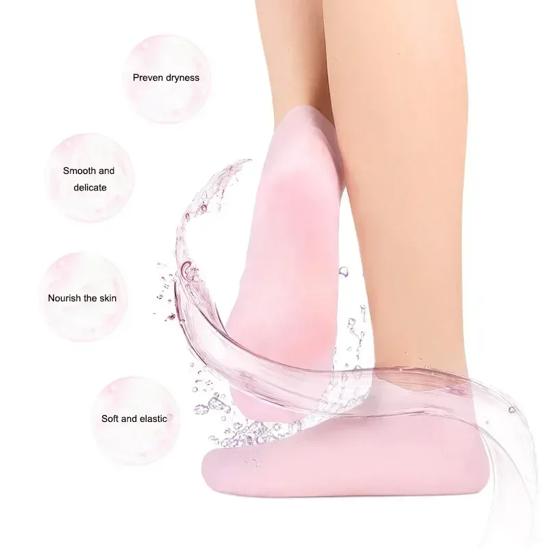 1 Pair Silicone Moisturizing Socks Exfoliating Gel Heel Socks Callus Cracked Dead Skin Remove Protector Pain Relief Foot Care