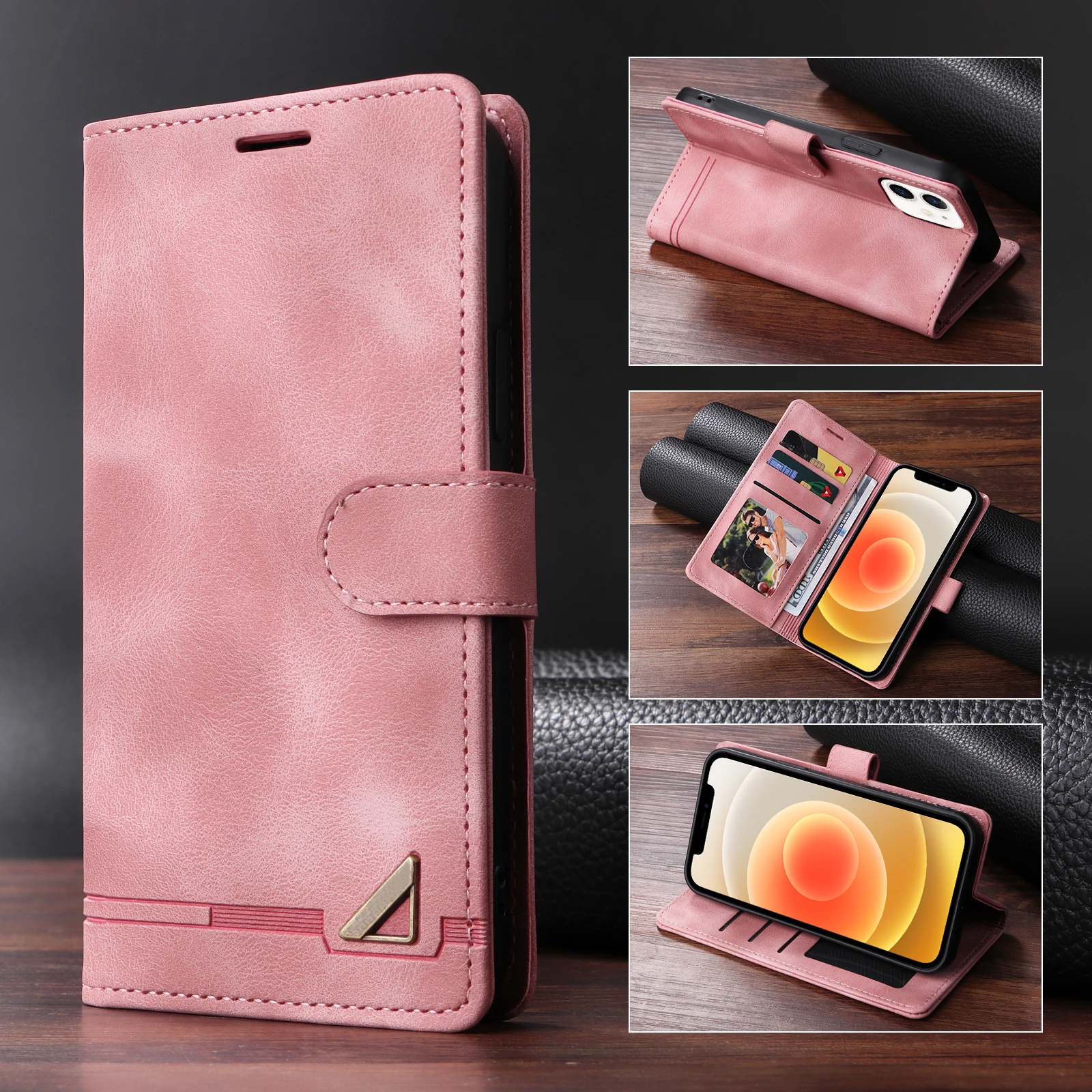 Flip Leather Case For iPhone 18 17 16 Pro Max 15 14 13 12 11 Pro Max 17E Air XR XS Max Luxury Wallet Card Slot Stand Phone Cover