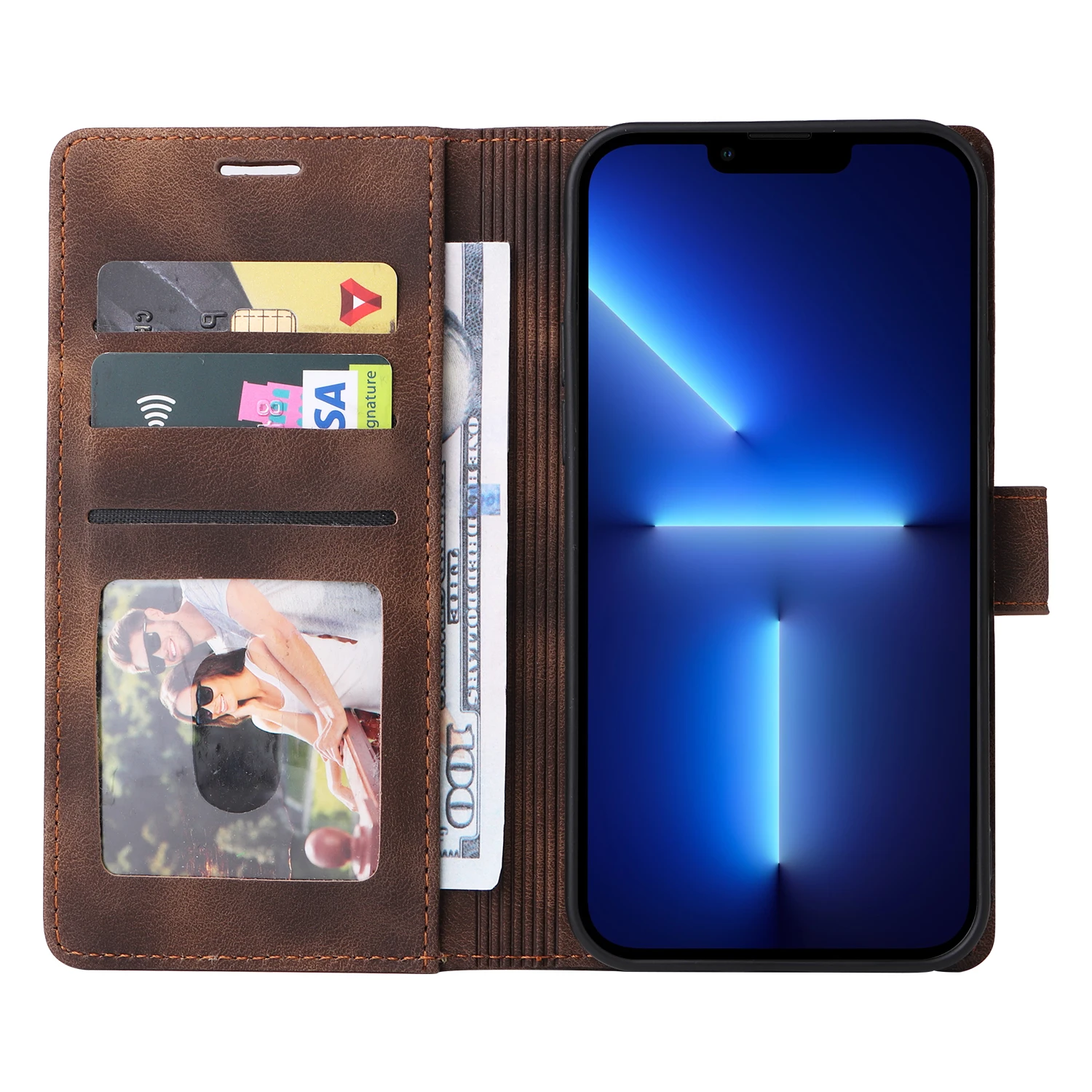 Flip Leather Case For iPhone 18 17 16 Pro Max 15 14 13 12 11 Pro Max 17E Air XR XS Max Luxury Wallet Card Slot Stand Phone Cover