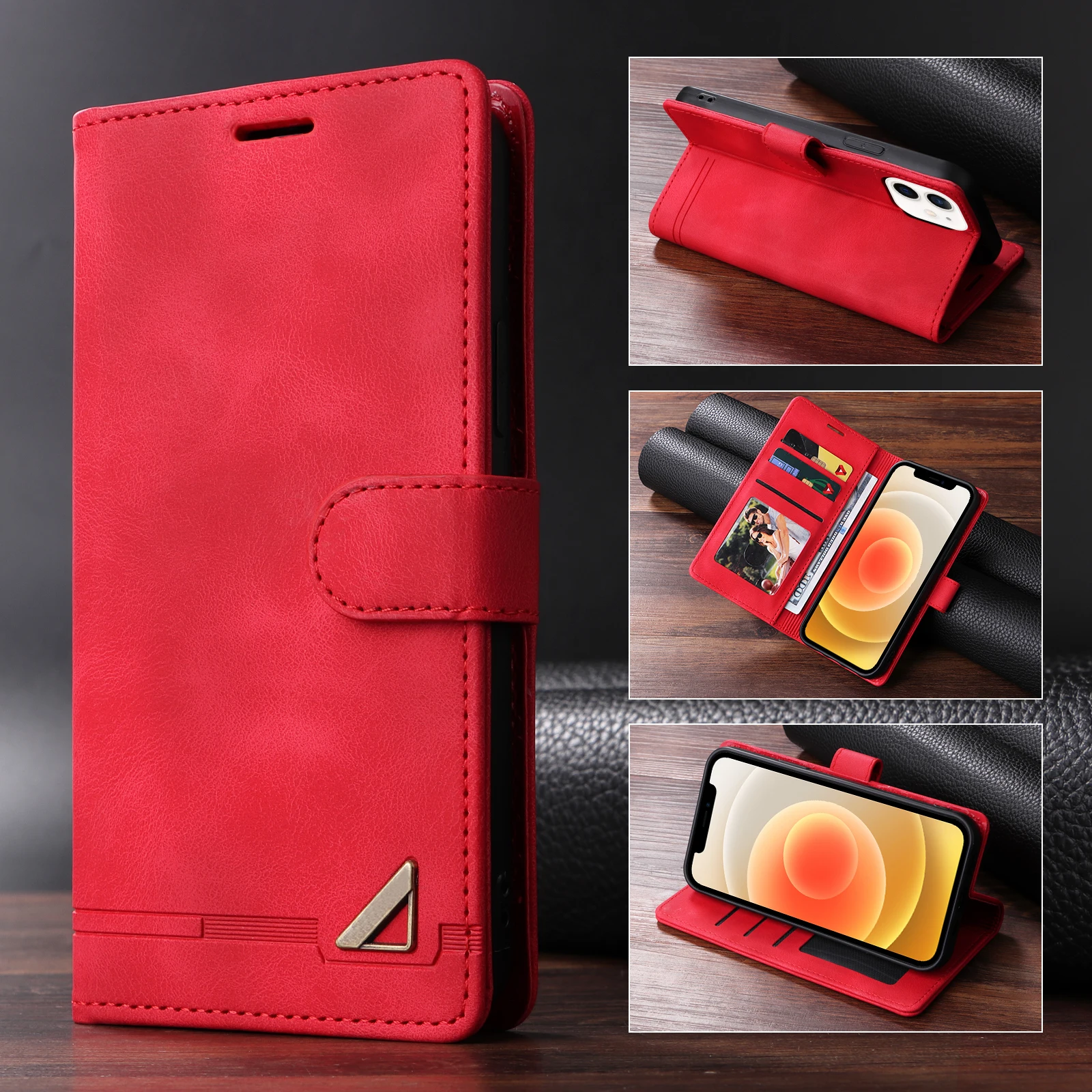 Flip Leather Case For iPhone 18 17 16 Pro Max 15 14 13 12 11 Pro Max 17E Air XR XS Max Luxury Wallet Card Slot Stand Phone Cover