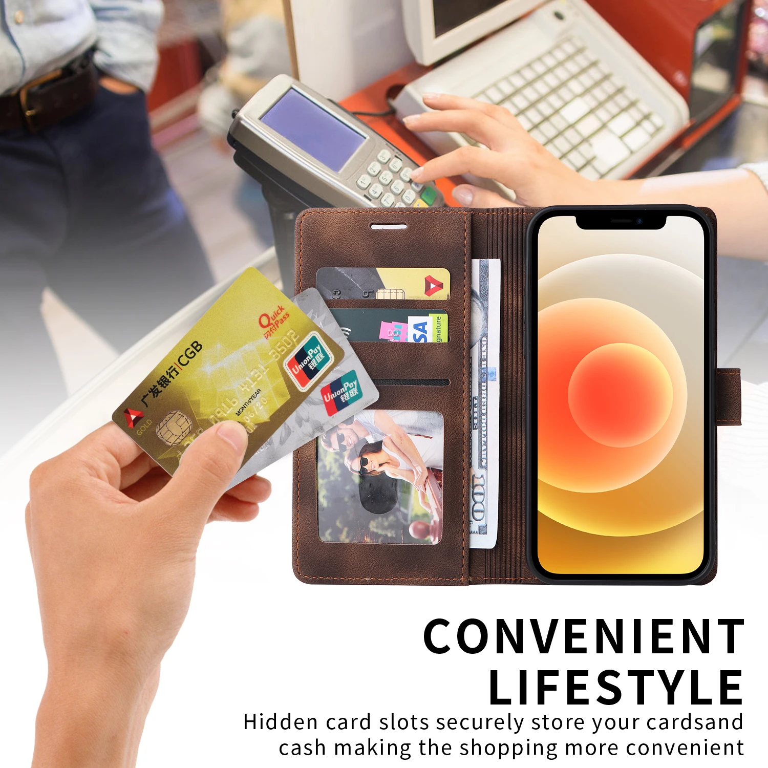 Flip Leather Case For iPhone 18 17 16 Pro Max 15 14 13 12 11 Pro Max 17E Air XR XS Max Luxury Wallet Card Slot Stand Phone Cover