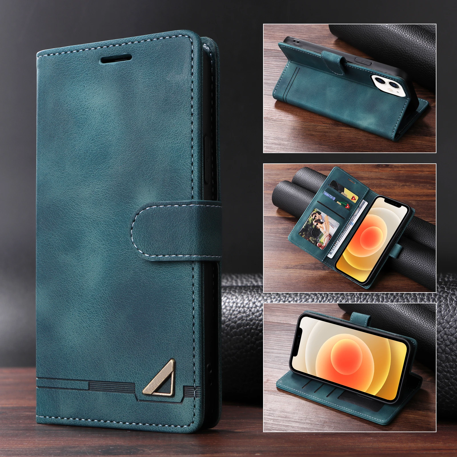 Flip Leather Case For iPhone 18 17 16 Pro Max 15 14 13 12 11 Pro Max 17E Air XR XS Max Luxury Wallet Card Slot Stand Phone Cover