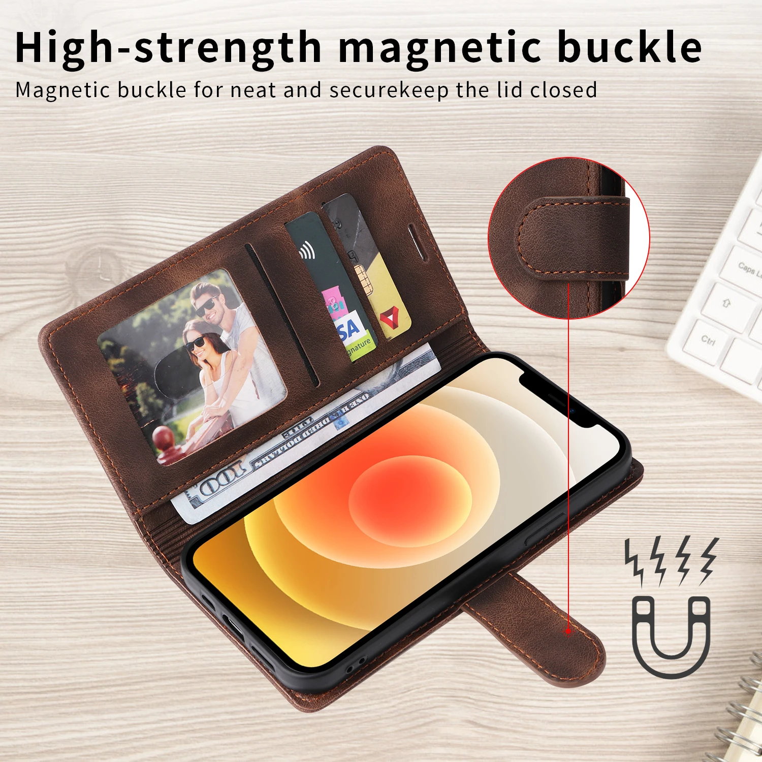 Flip Leather Case For iPhone 18 17 16 Pro Max 15 14 13 12 11 Pro Max 17E Air XR XS Max Luxury Wallet Card Slot Stand Phone Cover