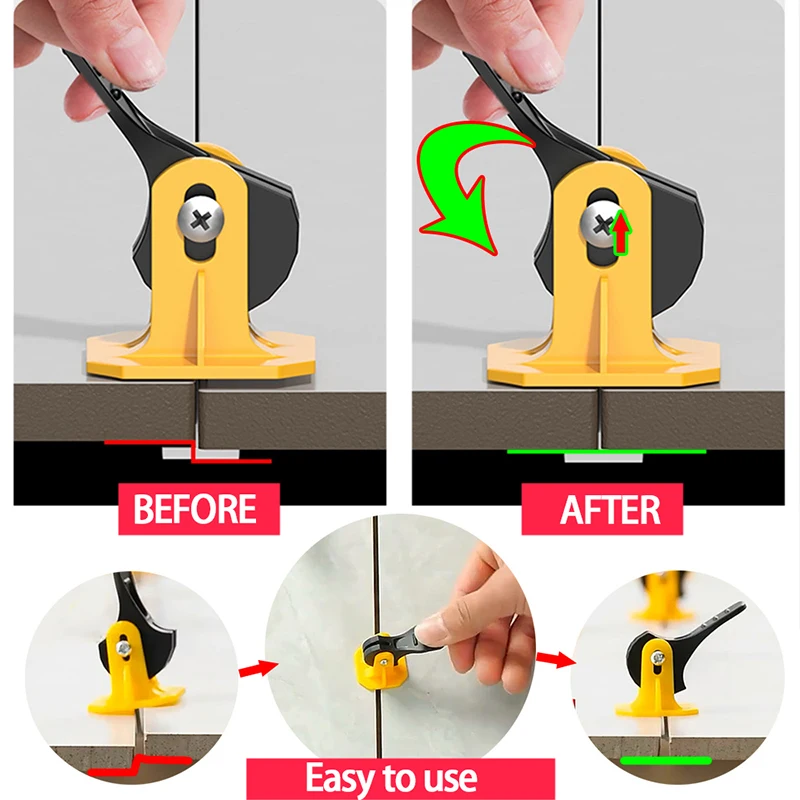 200PCS Reusable Tile Leveling System For Leveling Floor Tiles Hand Tile Leveling Device Construction Tools Parts Set