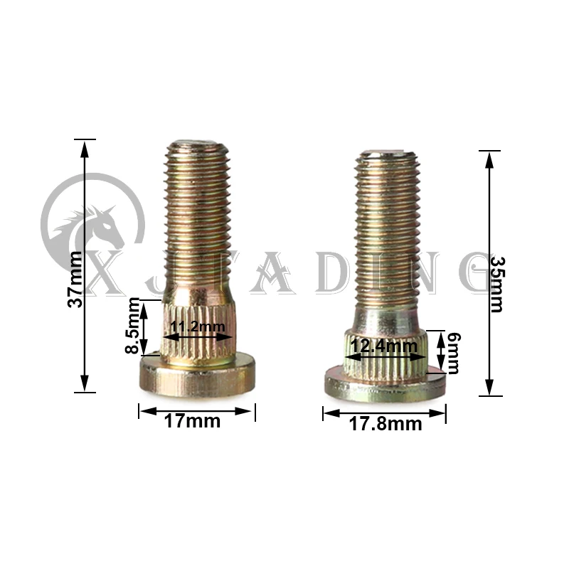 4 Pcs M10x1.25 Spline Screw Wheel Hub Stud & Lug Nut Fit For ATV Go kart UTV Buggy Quad Bike Wheels Mounting Fixing Accessories