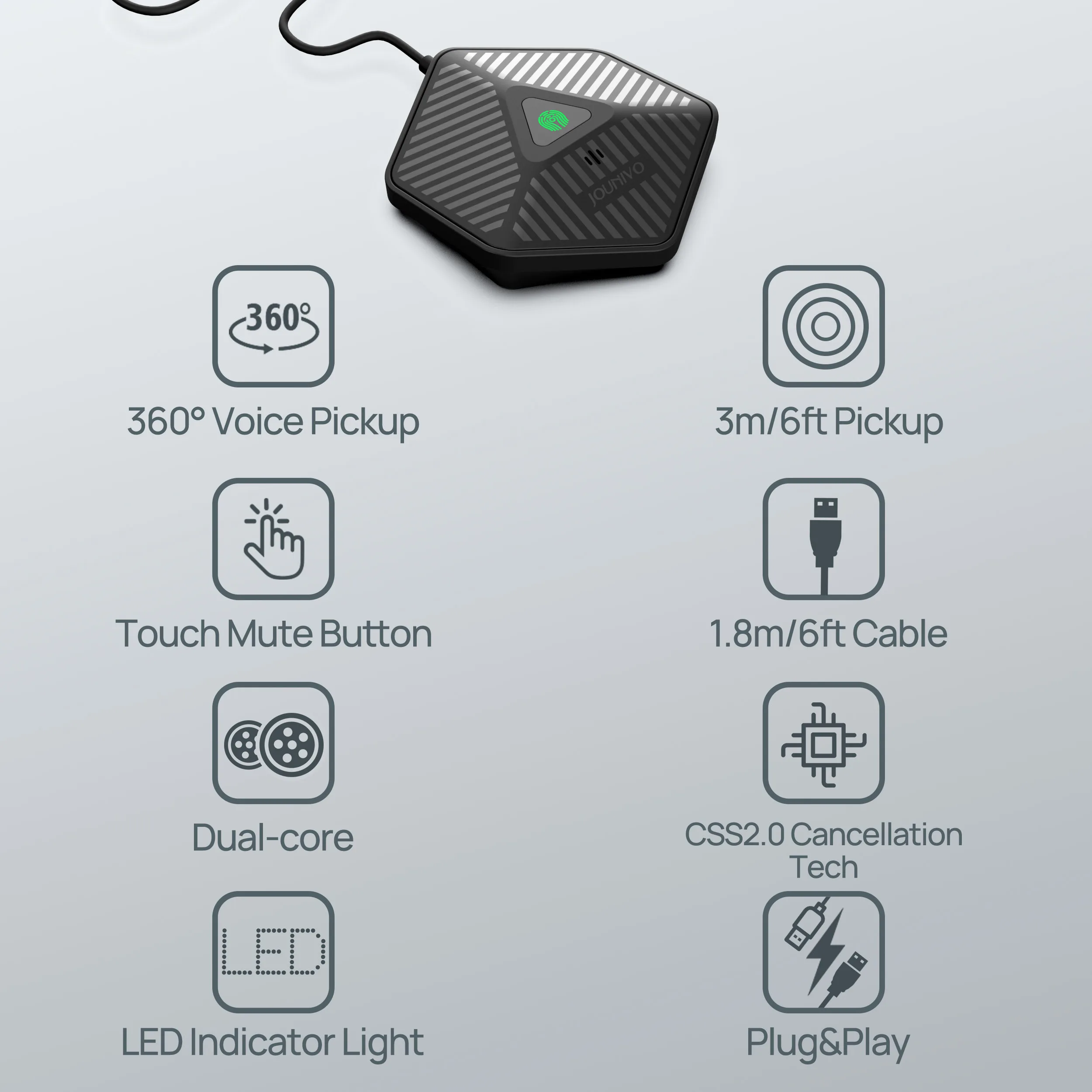 Usb Conference Microphone, Omnidirectional Microfone, Condenser Mic, Desktop Micro for PC, Computer, Laptop Recording