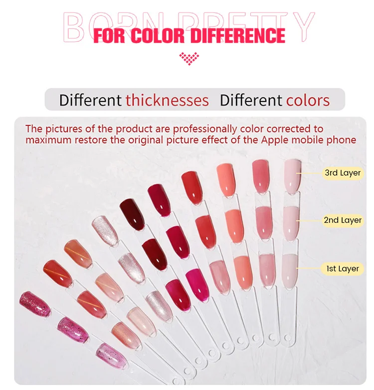 BORN PRETTY 10ml Glitter Pink Nude Jelly Nail Gel Polish Varnis Semi-permanent Sheer Translucent UV LED Soak Off Gel Polish