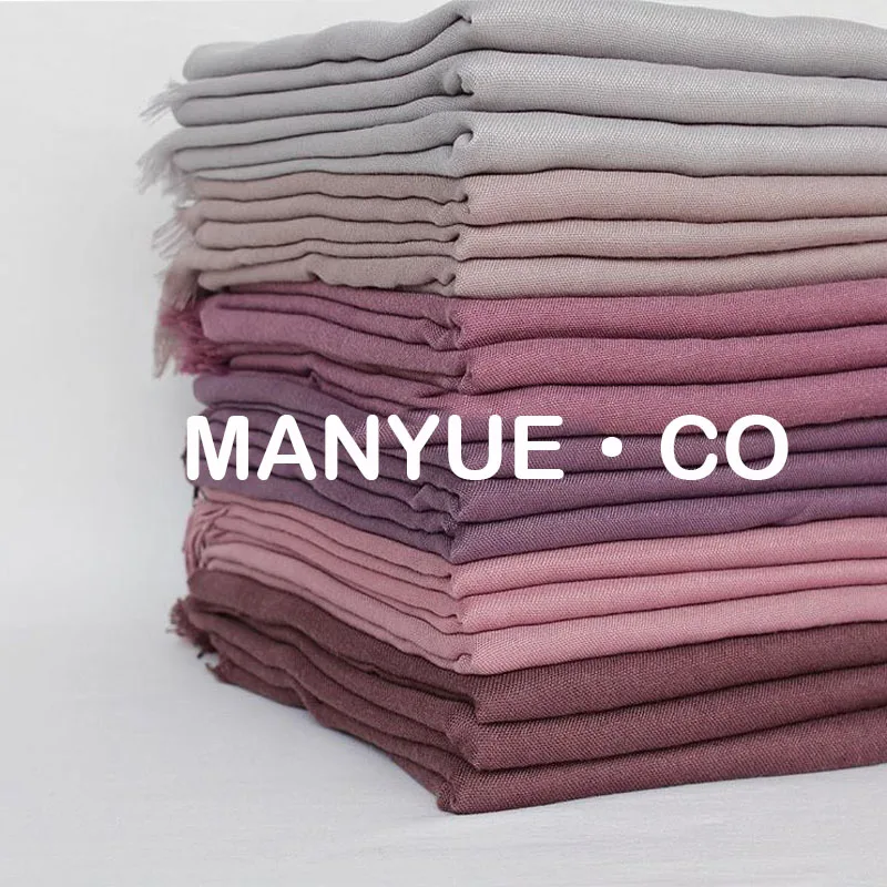 Solid Color Hijabs Cashmere Like Scarf Women Winter Warm Long Shawls And Wraps Hijab Scarves Pashmina Tassels Thin Headband