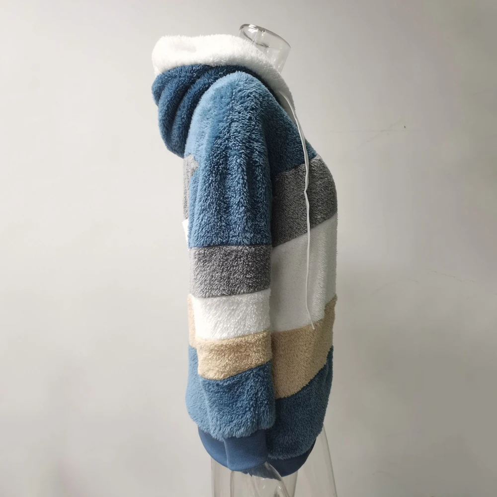 Oversized Jacket for Women Coat 2025 Autumn Winter Warm Plush Pocket Hooded Streetwear Loose Lady Zipper Cashmere Outerwear Coat