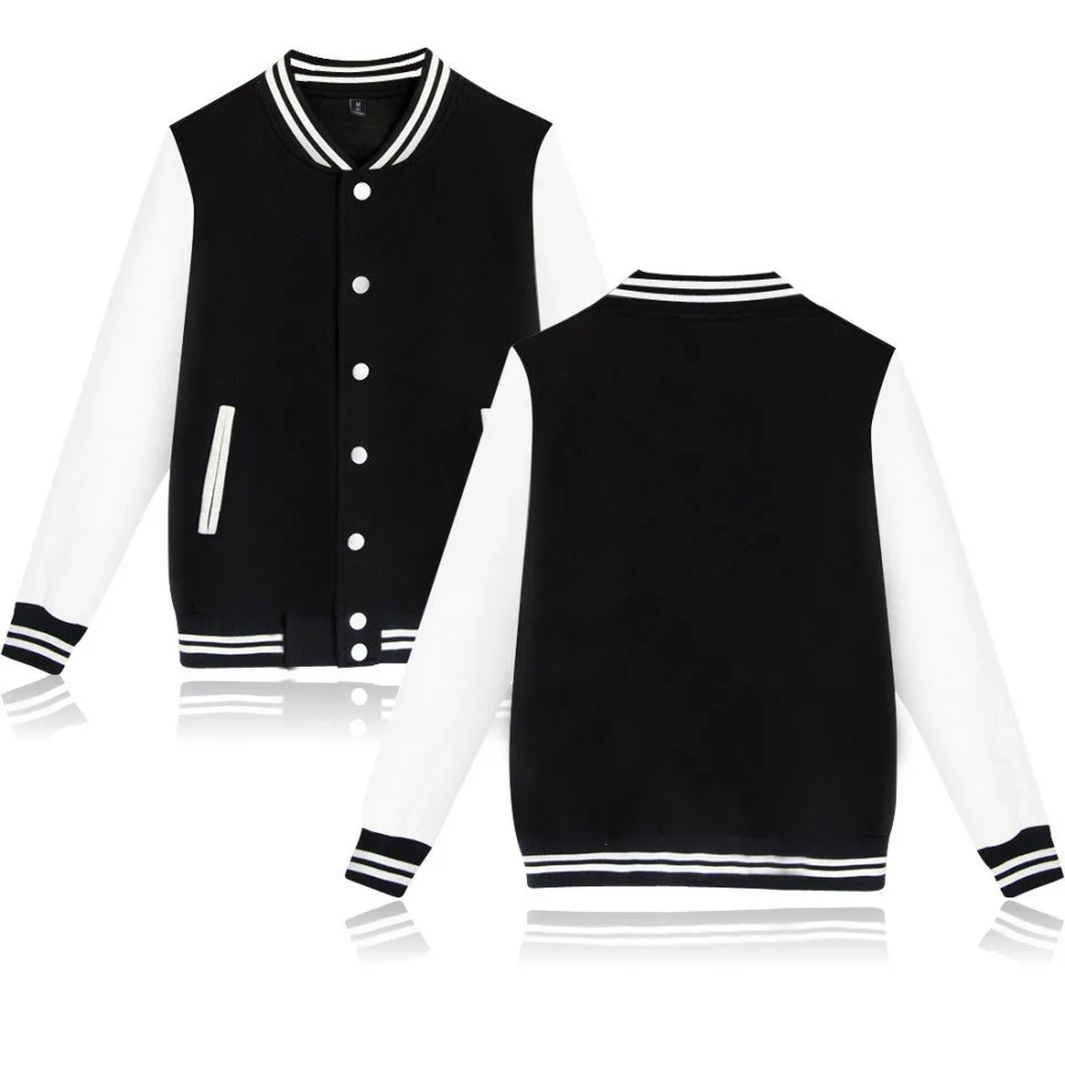 Black Pink Solid Color Baseball Jacket Men Women Hip Hop Harajuku Jackets Kids Boys Girls Single Coats