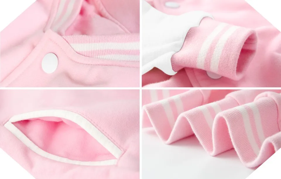 Black Pink Solid Color Baseball Jacket Men Women Hip Hop Harajuku Jackets Kids Boys Girls Single Coats
