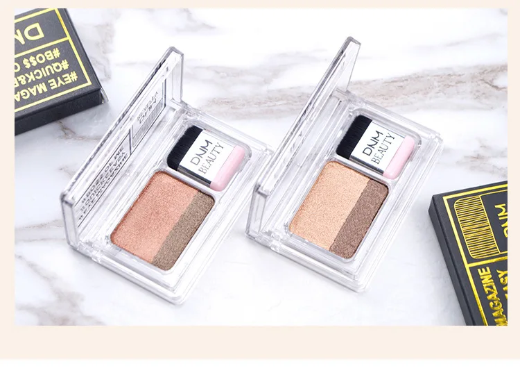 Two-color Matte Eye Shadow Double Small Box Lazy Eye Shadow Easy to Carry Eyeshadow Tray Professional Women's Cosmetics