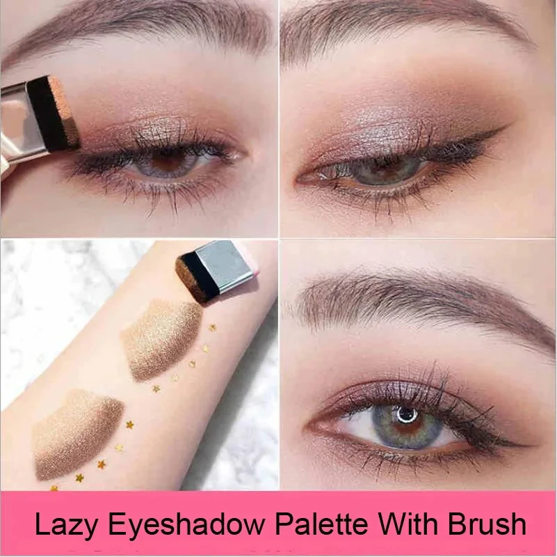 Two-color Matte Eye Shadow Double Small Box Lazy Eye Shadow Easy to Carry Eyeshadow Tray Professional Women's Cosmetics