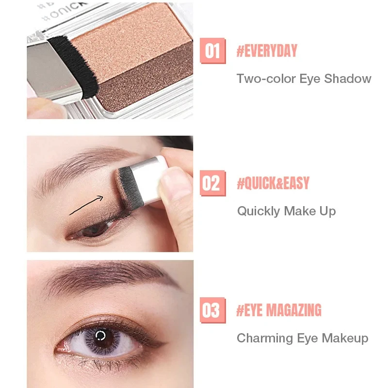 Two-color Matte Eye Shadow Double Small Box Lazy Eye Shadow Easy to Carry Eyeshadow Tray Professional Women's Cosmetics