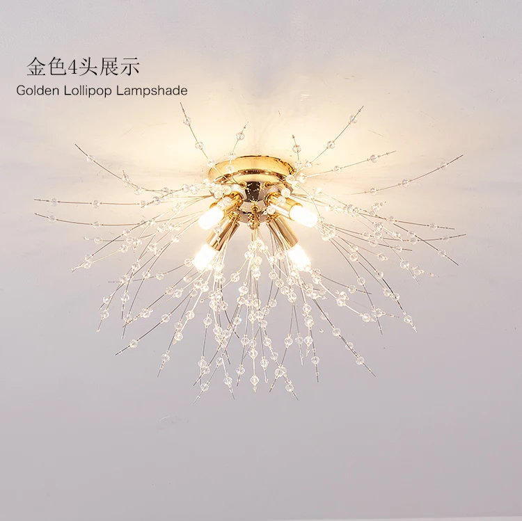 Dandelion Crystal Chandelier Nordic Modern Living Room Dining Room Bedroom Ceiling Light Room Light Fireball Decorative Light