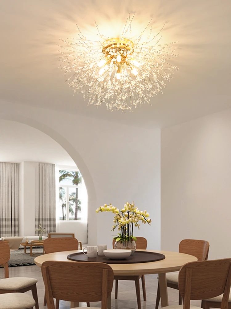 Dandelion Crystal Chandelier Nordic Modern Living Room Dining Room Bedroom Ceiling Light Room Light Fireball Decorative Light