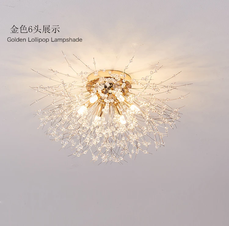 Dandelion Crystal Chandelier Nordic Modern Living Room Dining Room Bedroom Ceiling Light Room Light Fireball Decorative Light