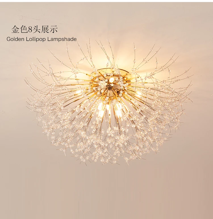 Dandelion Crystal Chandelier Nordic Modern Living Room Dining Room Bedroom Ceiling Light Room Light Fireball Decorative Light