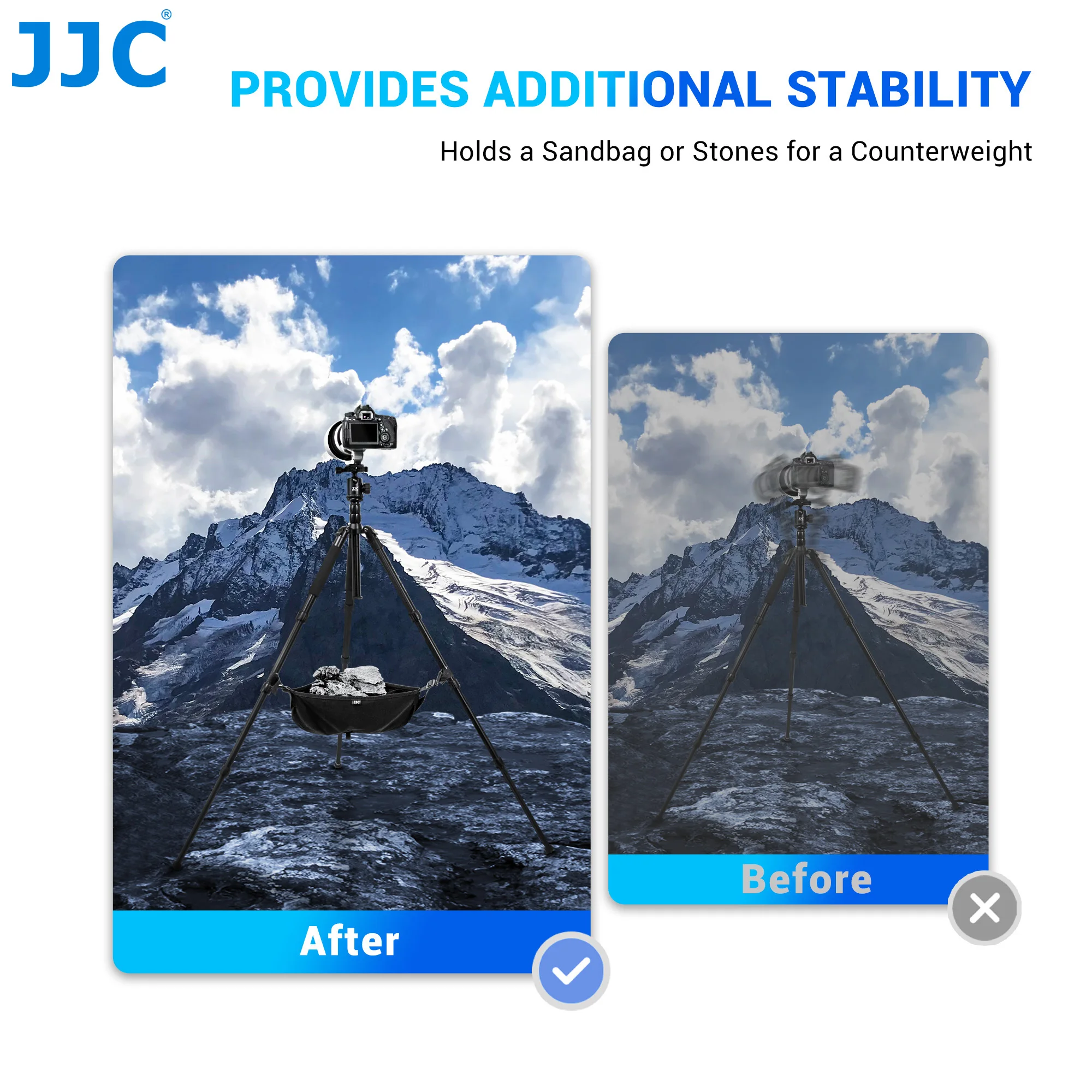 JJC Tripod Weight Stone Bag Heavy Duty Sandbag for Tripod Easel Universal Stand Sand Bag for Stabilizing Photography Accessory