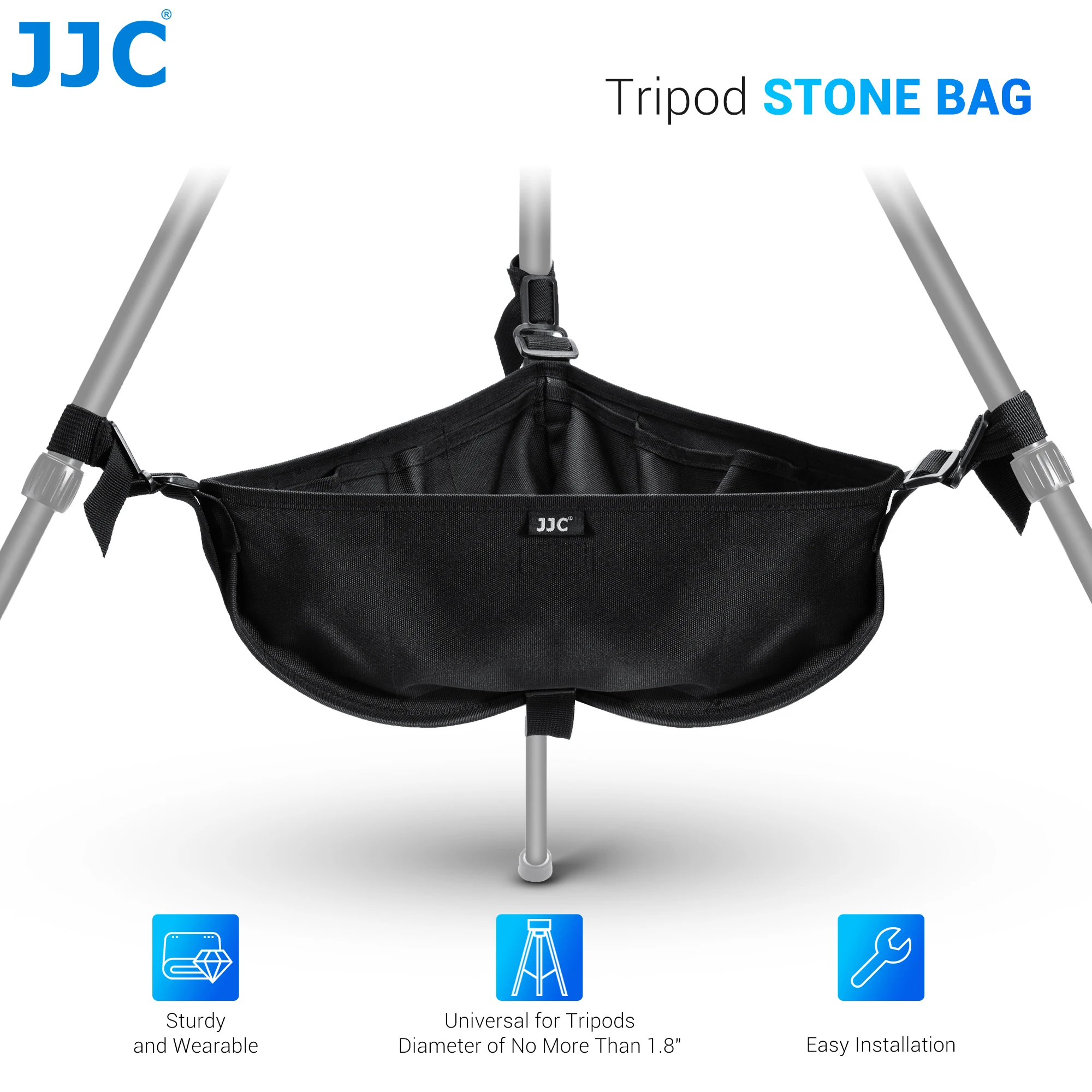 JJC Tripod Weight Stone Bag Heavy Duty Sandbag for Tripod Easel Universal Stand Sand Bag for Stabilizing Photography Accessory