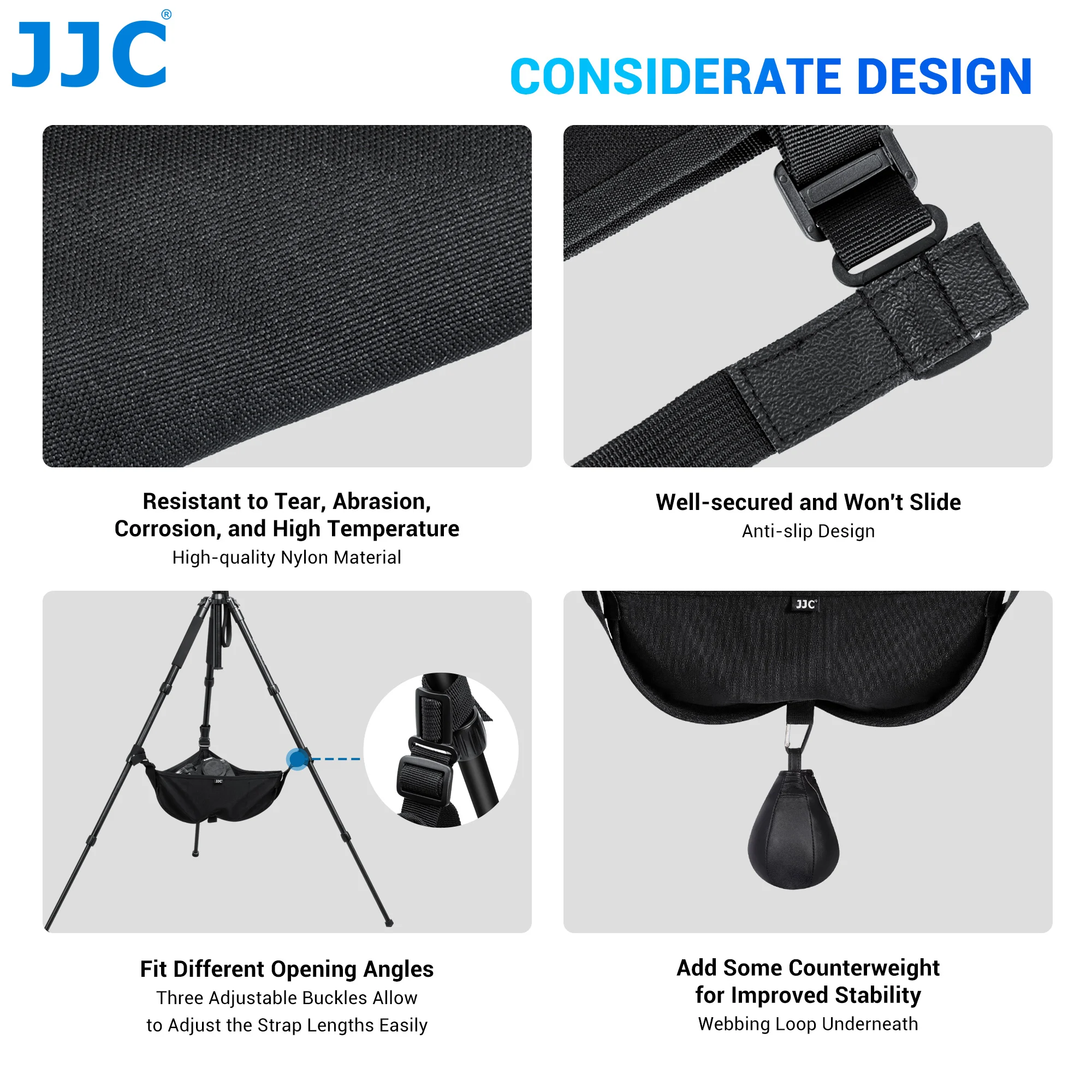 JJC Tripod Weight Stone Bag Heavy Duty Sandbag for Tripod Easel Universal Stand Sand Bag for Stabilizing Photography Accessory