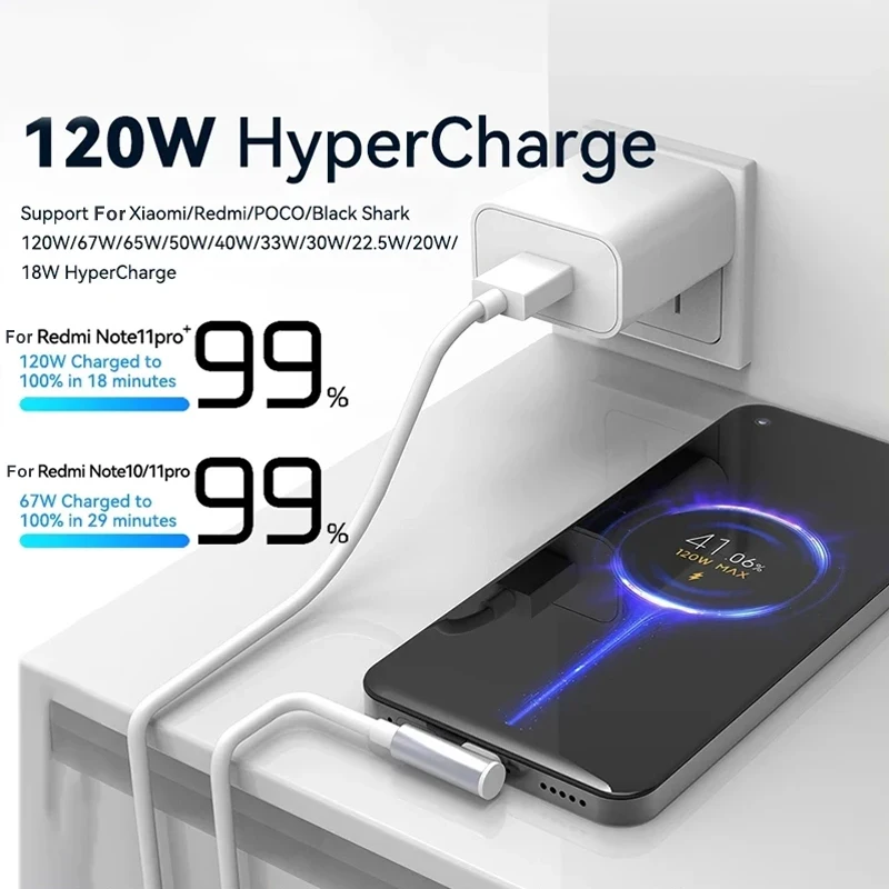 120W 100W 90W For Xiaomi 6A USB Type C Turbo Charge Cable For Mi 14 13 12 Pro Poco F4 GT Redmi Note 13 K60 90 Degree Tipo C Cabo