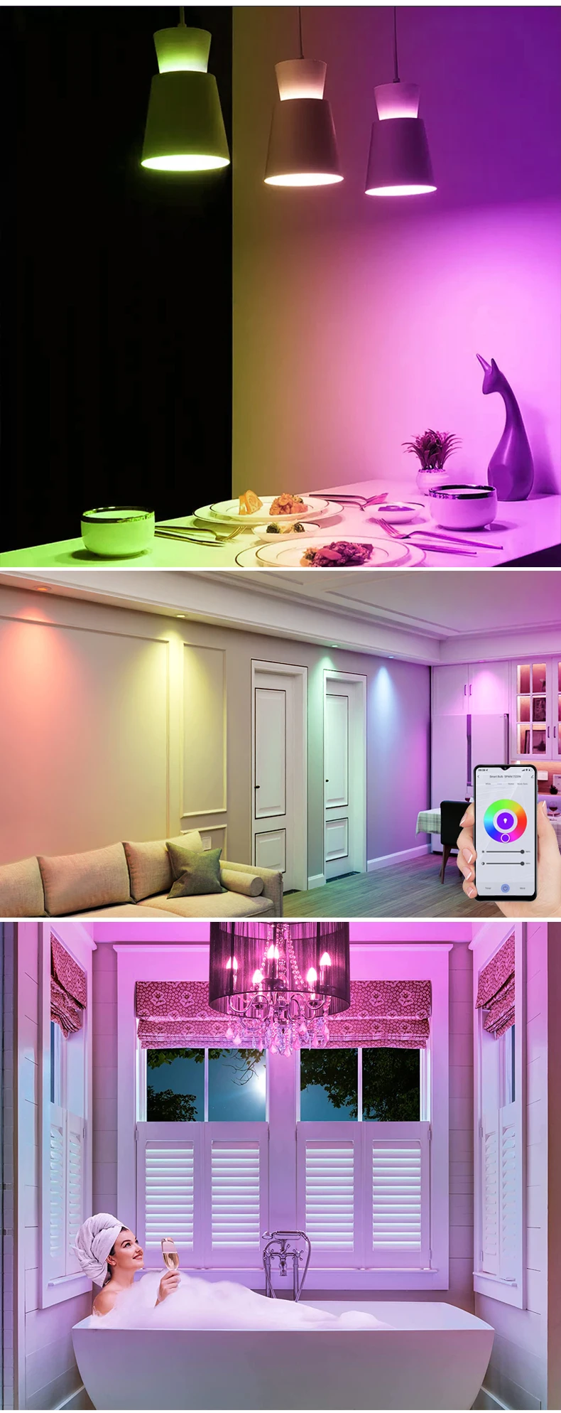 Homekit Smart Wifi Light Bulb Multicoloured Dimmable E27 LED Bulbs Siri Control Work with Apple Home Kit Alexa Google Assistitan