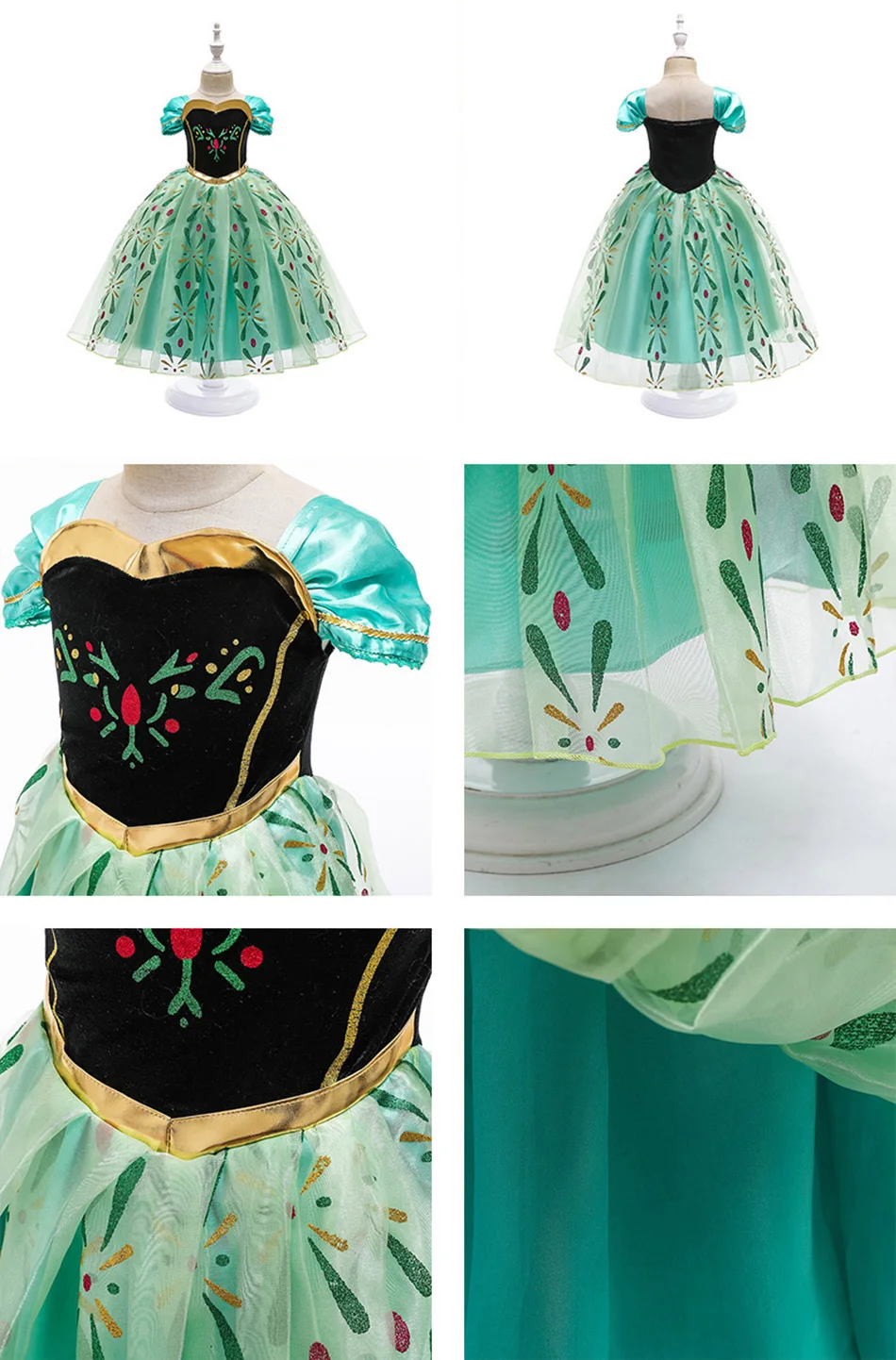 Children Anna Elsa Dress Girls Princess Cosplay Costume Kids Snow Queen Sequined Elegant Dress Girl Christmas Carnival Clothes