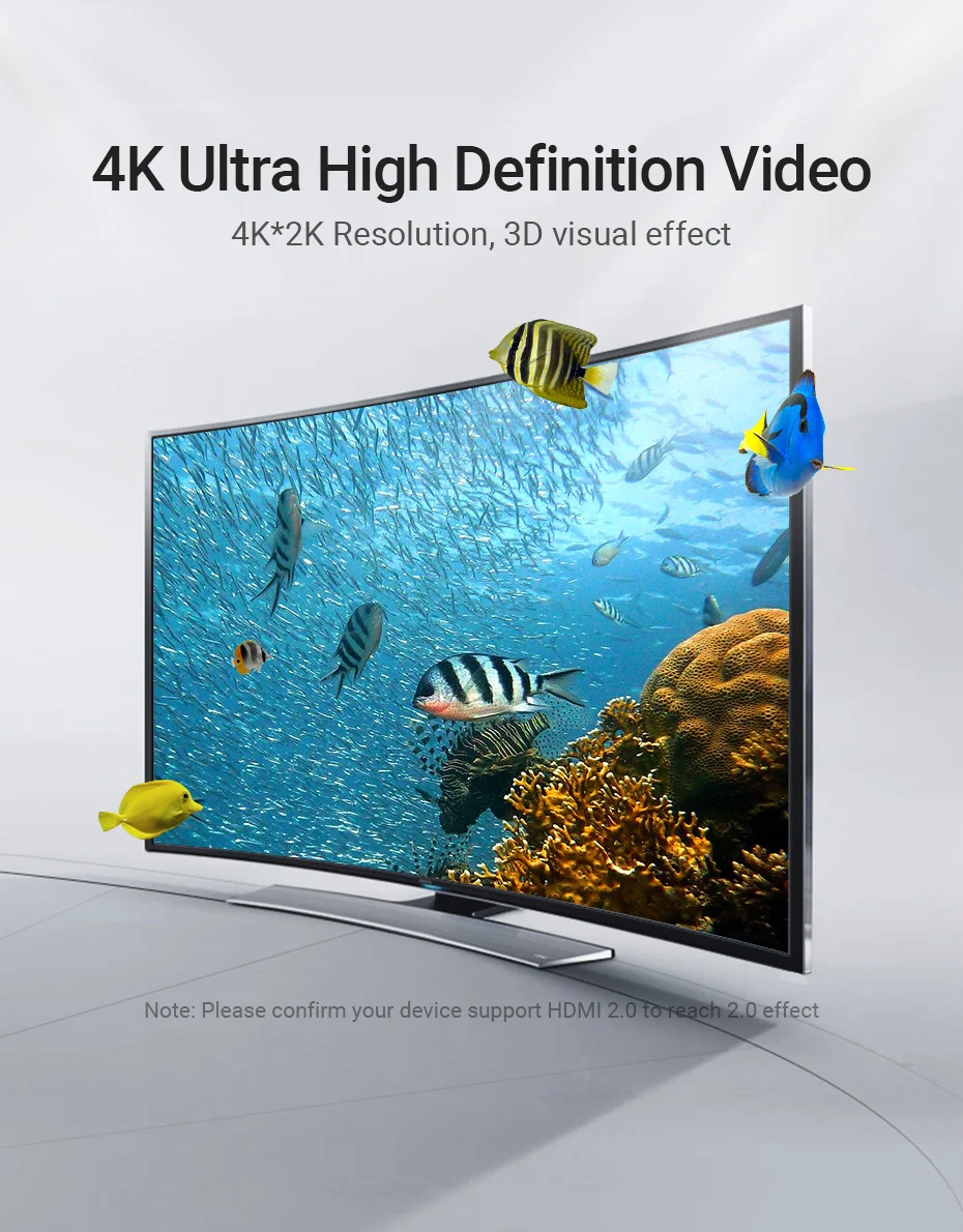 Vention HDMI Cable 4K HDMI 2.0 Cable HDMI 90/270 Degree Angle Adapter for Apple TV PS4 Splitter Video Audio 90 Degree HDMI Cable