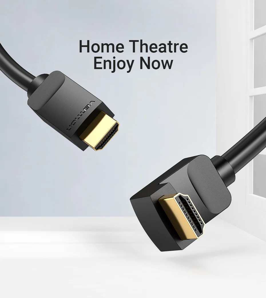 Vention HDMI Cable 4K HDMI 2.0 Cable HDMI 90/270 Degree Angle Adapter for Apple TV PS4 Splitter Video Audio 90 Degree HDMI Cable