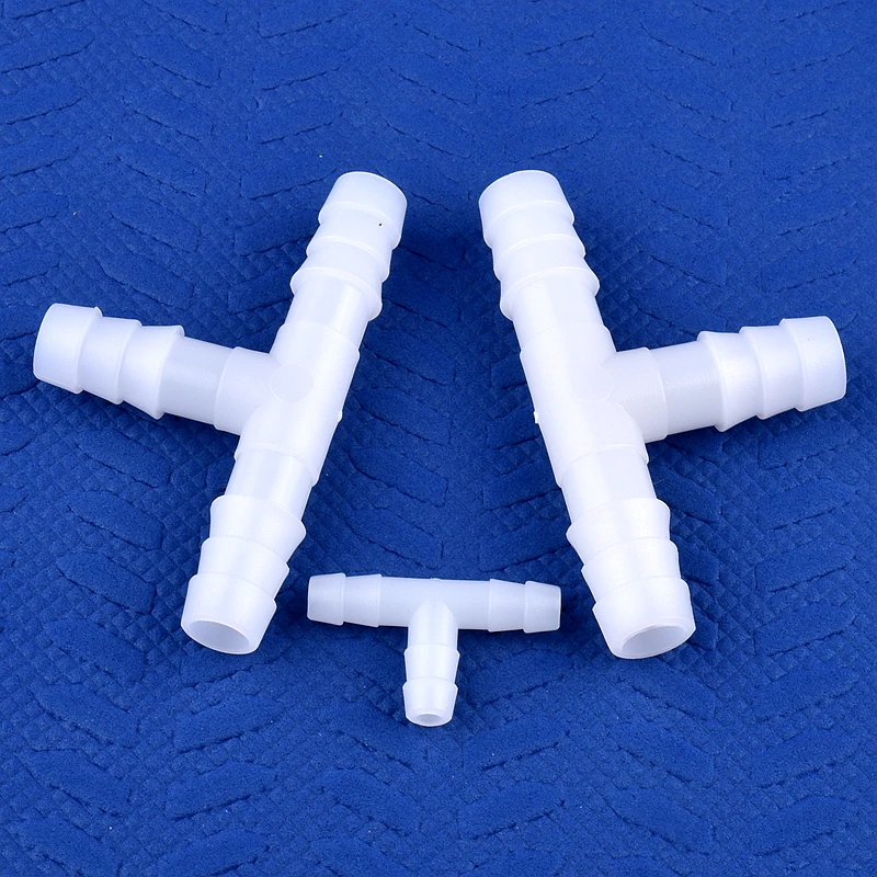 5~200pcs 4~13mm White PE Tee Connector Aquarium Tank Adapter Air Pump Hose Pagoda Joints Garden Irrigation Water Pipe Connectors