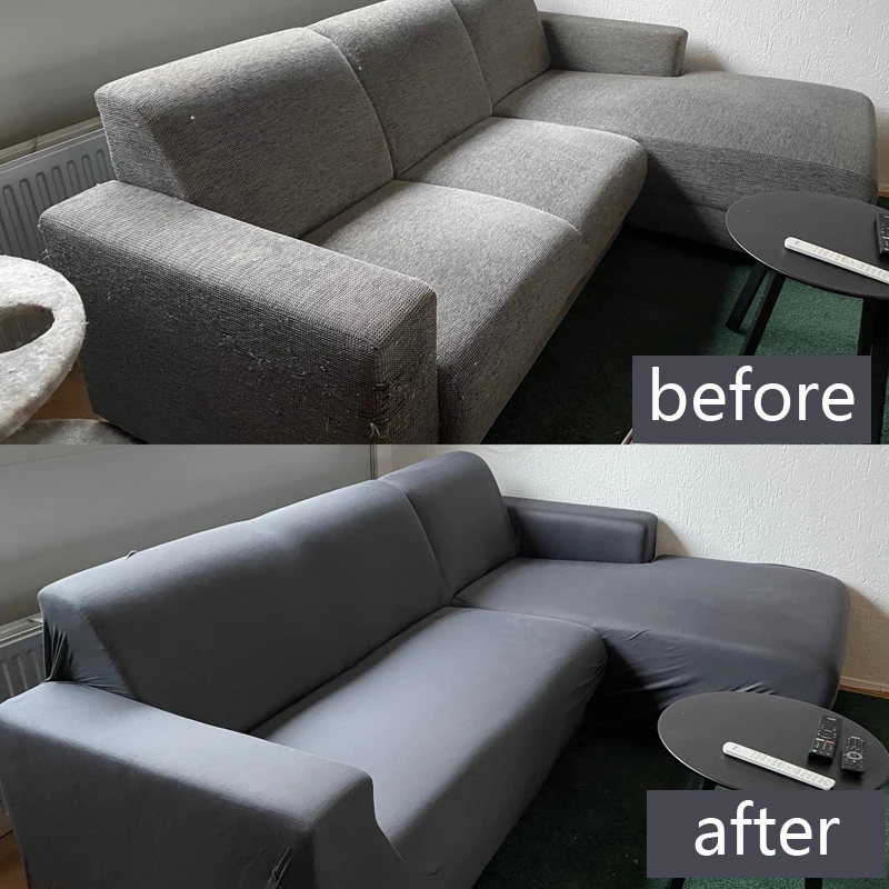 Solid Corner Sofa Covers Couch Slipcovers Elastica Material Sofa Skin Protector for Pets Chaselong Cover L Shape Sofa Armchair