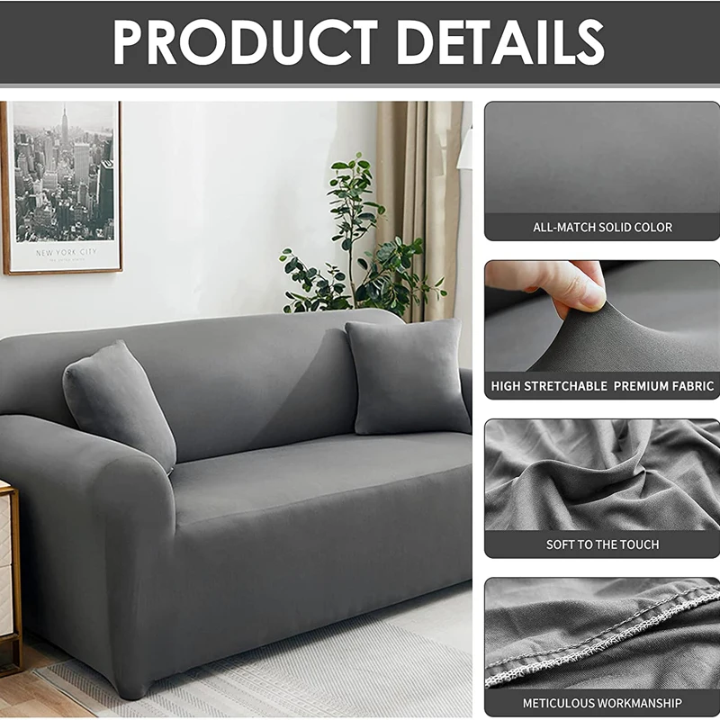 Solid Corner Sofa Covers Couch Slipcovers Elastica Material Sofa Skin Protector for Pets Chaselong Cover L Shape Sofa Armchair