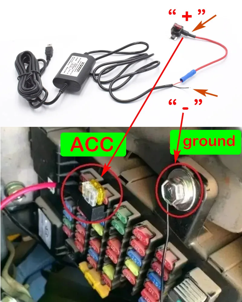 5V 2.5A Mini Micro Type C USB Car Dash Camera Charger Adapter Hard Wire DVR Hardwire Kit for XiaoMi 70Mai YI 360