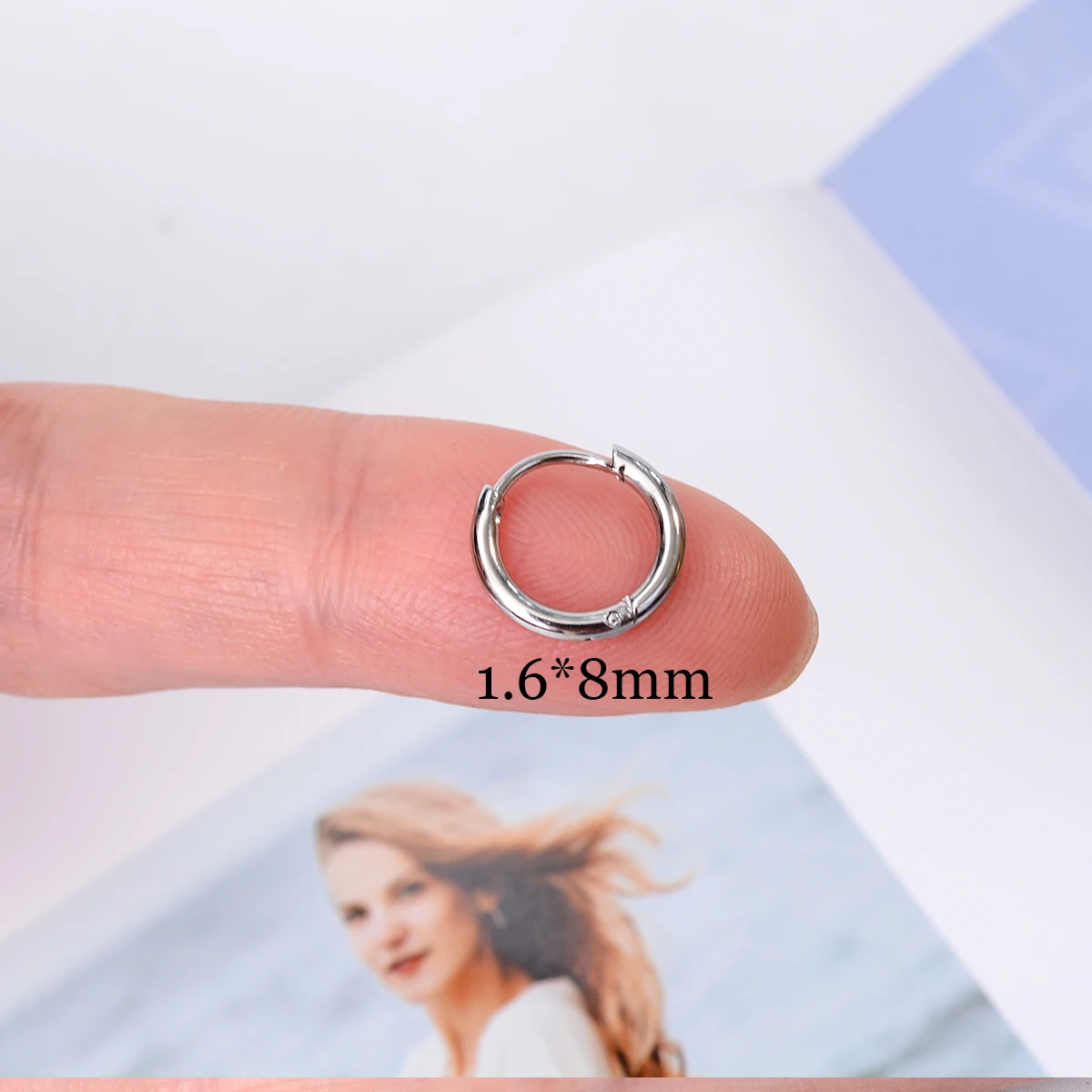 6/8/10/12mm Tiny Korean Small Stainless Steel Round Mini Little Good Huggie Hoop Earrings for Women Cartilage Piercing Loop Ring