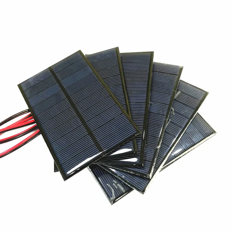 1PCS 4V 5V 5.5V Solar Panel 1W 1.6W 150mA 160mA 200mA 250mA 500mA With Wire Mini Solar System DIY For Battery Cell Phone Charger
