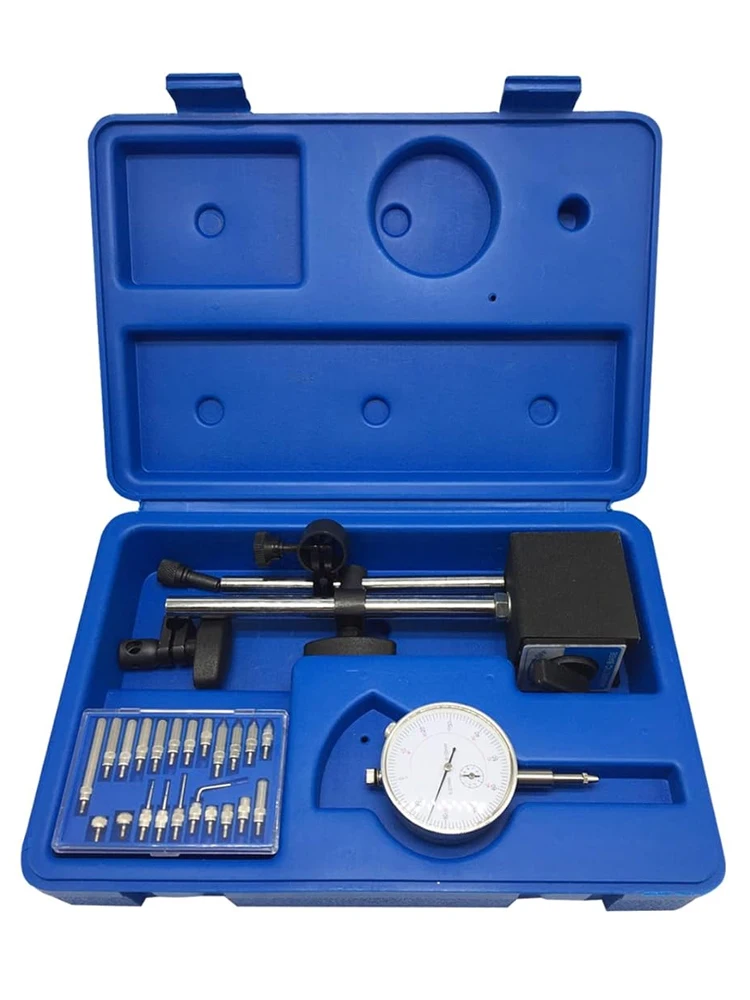 Dial Indicator Magnetic Base Point Precision Inspection Dial Test Indicator Long Arm 0-10mm Professional Gauge