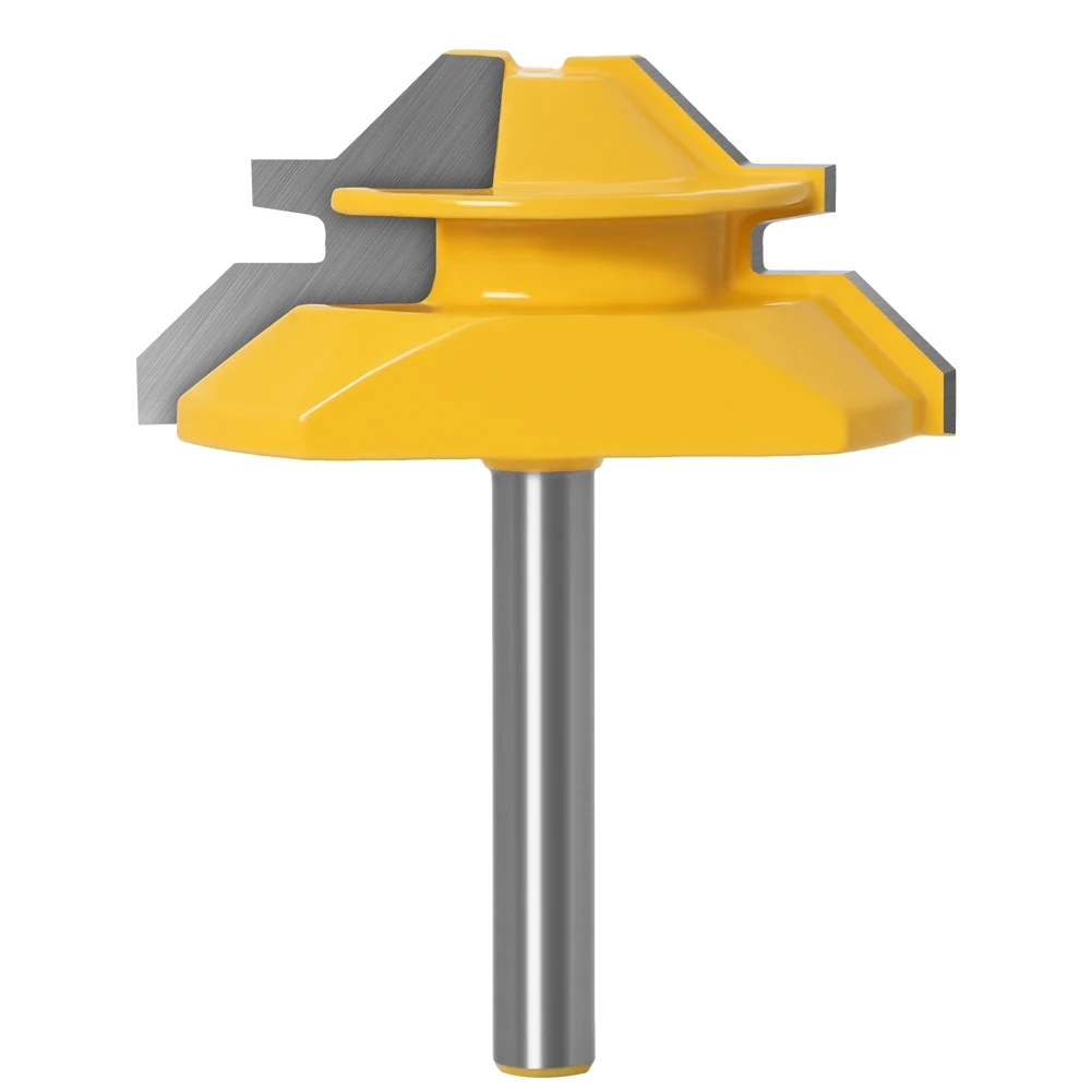 45 Degree Lock Miter Router Bit 1/4" 6mm Shank Woodworking Tenon Milling Cutter Tool Drilling Milling For Wood Carbide Alloy