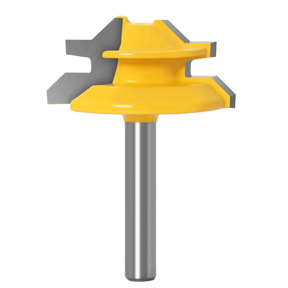 45 Degree Lock Miter Router Bit 1/4" 6mm Shank Woodworking Tenon Milling Cutter Tool Drilling Milling For Wood Carbide Alloy