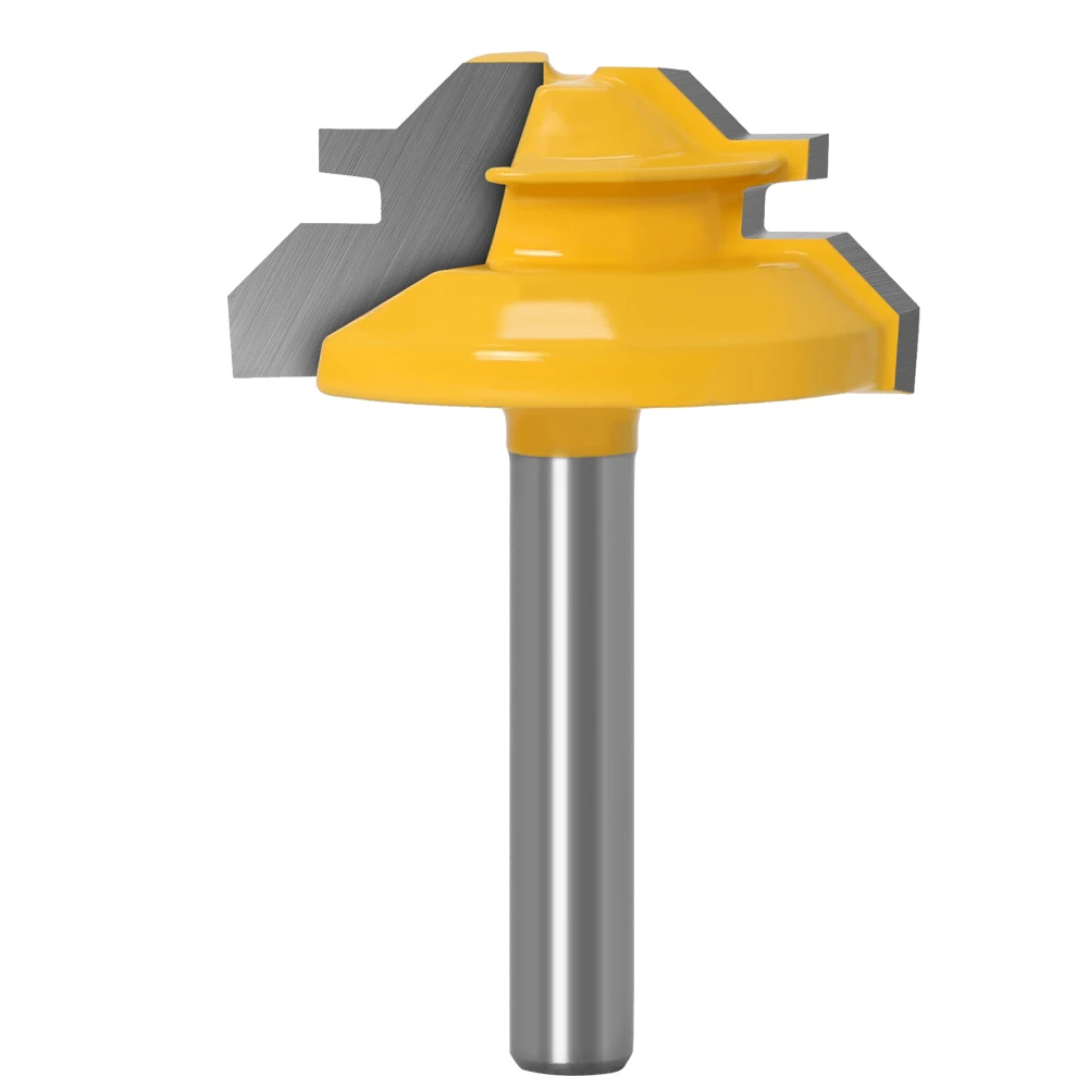 45 Degree Lock Miter Router Bit 1/4" 6mm Shank Woodworking Tenon Milling Cutter Tool Drilling Milling For Wood Carbide Alloy