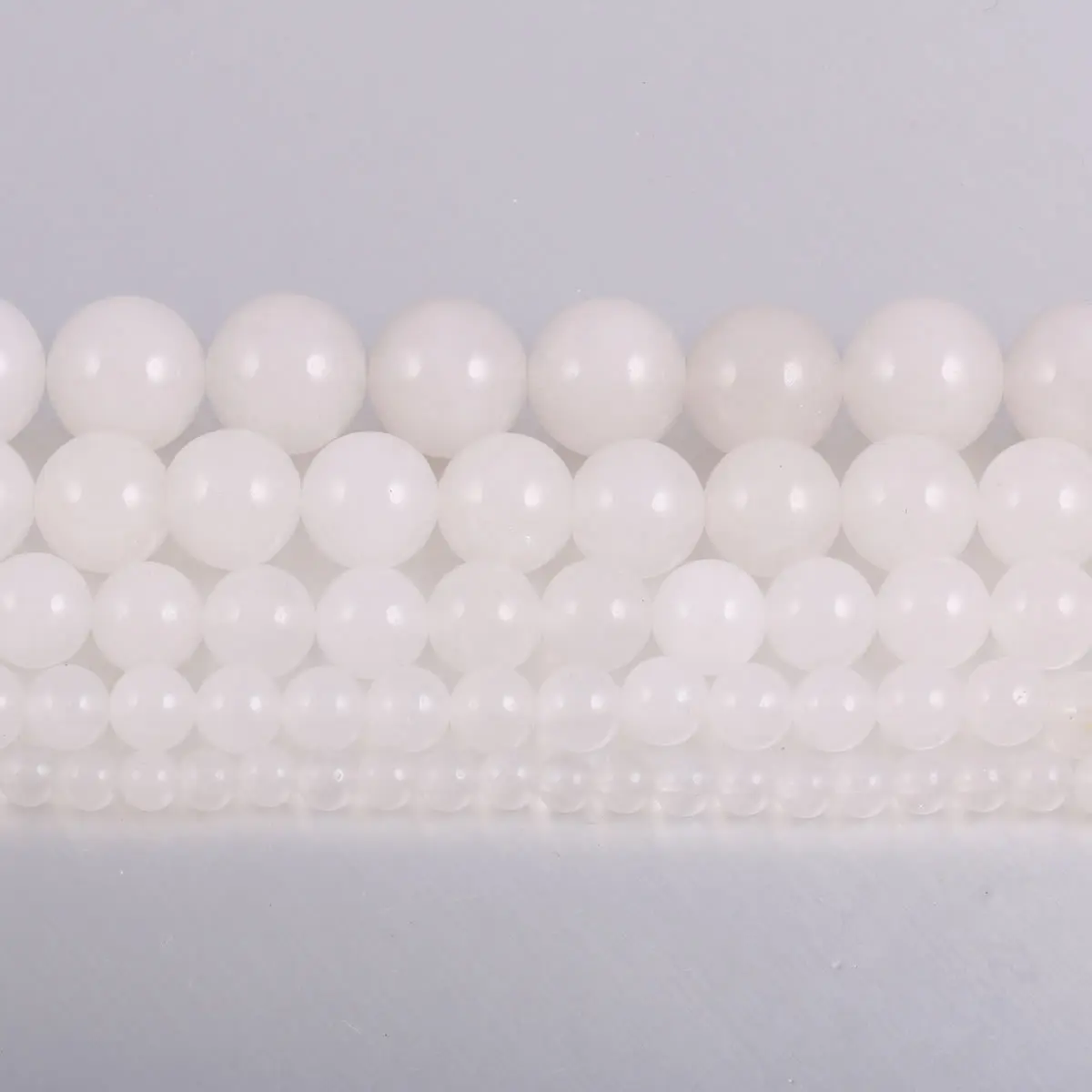Natural stone beads Frost White Jades 4/6/8/10/12mm Round Ball loose beads for Jewelry Making Necklace DIY Bracelets Accessories